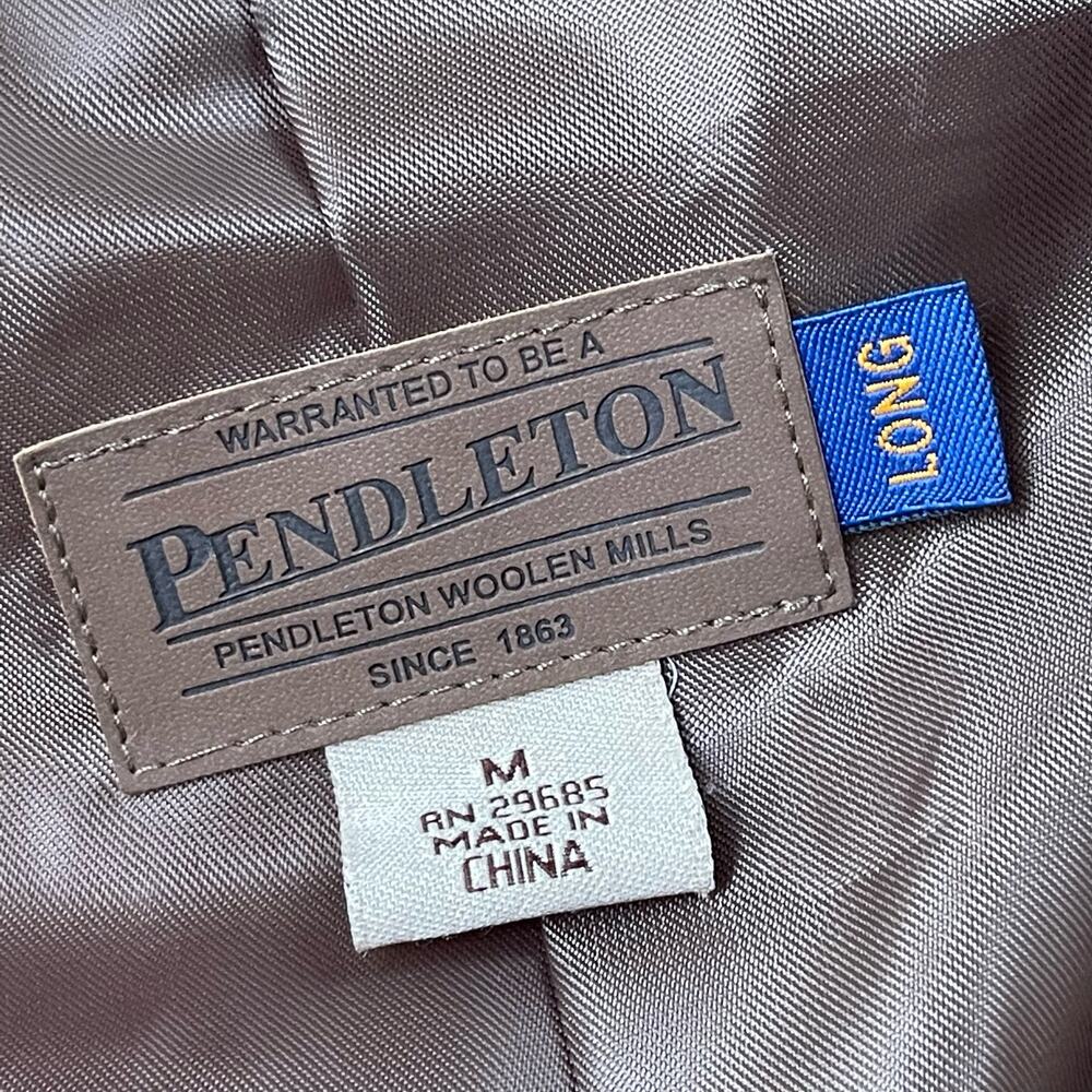 Pendleton Pig Leather Jacket Brown Hook Closure M… - image 4